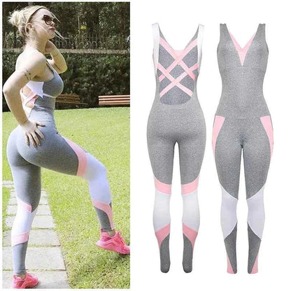 Women's Yoga Set with Sexy Back Cutout for Chic Fitness and Jogging - Shello's Creative Boutique
