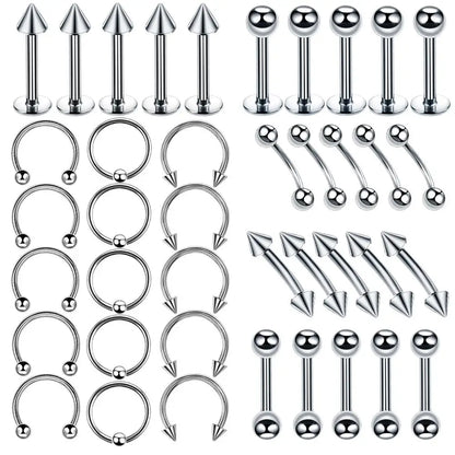 Stainless Steel Mixed Body Piercing Jewellery Set