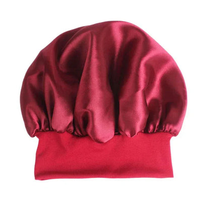 1pc Adjust Solid Satin Bonnet Hair Sleep Hat Silk Head Wrap Shower Cap - Shello's Creative Boutique
