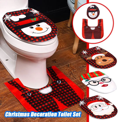 Christmas Toilet Decoration Santa Claus Bathroom Set - Shello's Creative Boutique
