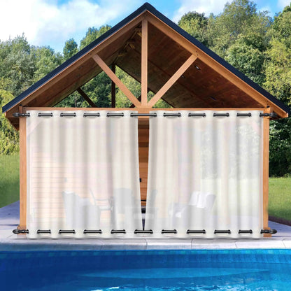 Outdoor Waterproof Sheer Curtains - Wind-Break Drapes for Porch, Gazebo, Deck & Pergola - Shello's Creative Boutique
