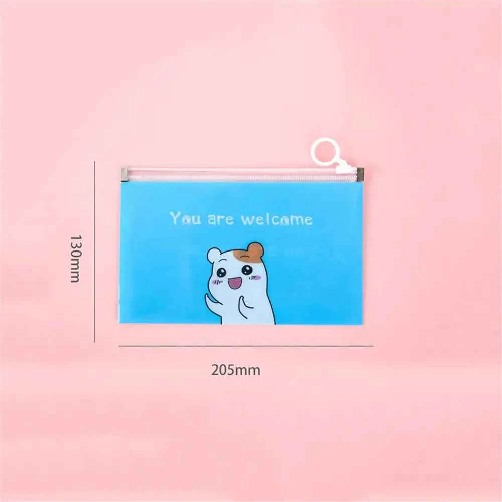 4Pcs Cartoon Mask Cover Bag Portable Facemask Holder Face Mask Storage Case Save Mask Zipper Bags Bills Files Bag Pencil Bags