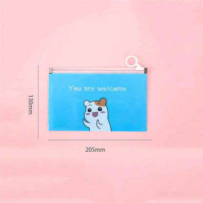 4Pcs Cartoon Mask Cover Bag Portable Facemask Holder Face Mask Storage Case Save Mask Zipper Bags Bills Files Bag Pencil Bags