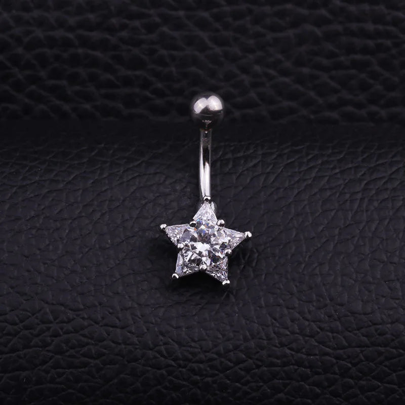 Sun Face Belly Button Bar Navel Ring Body Piercing Jewellery