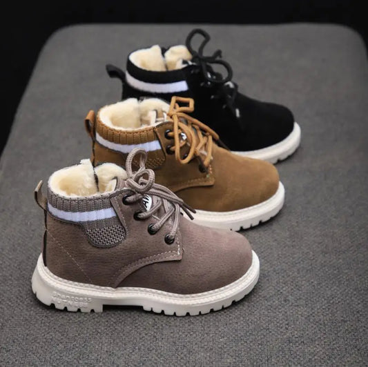 Children Casual Shoes Autumn Winter Martin Boots Boys Shoes Fashion Leather Soft Antislip Girls Boots 21-30 Sport Running Shoes eprolo