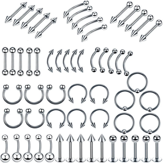 Stainless Steel Mixed Body Piercing Jewellery Set