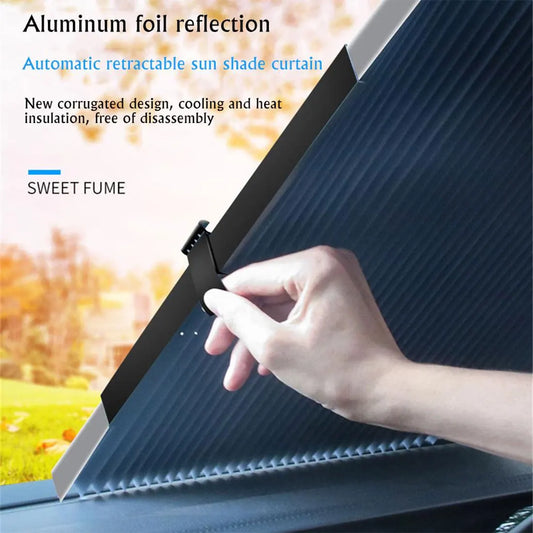 Car Window Sunshade Retractable Foldable Windshield Sunshade Cover Shield Curtain Auto Sun Shade Block Anti-UV Car Window Shade Shello Creative Boutique