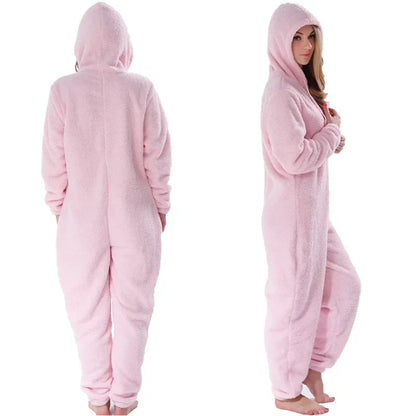 Winter Warm Pyjamas – Fluffy Fleece Onesie Jumpsuits for Women - Shello's Creative Boutique