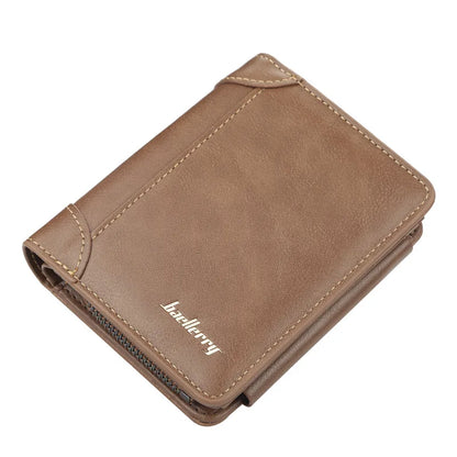 Men's PU Leather Zipper Wallet with Card Holder & Coin Pocket - Shello's Creative Boutique