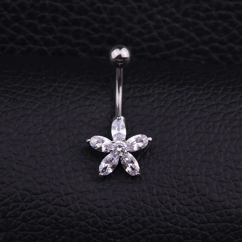Sun Face Belly Button Bar Navel Ring Body Piercing Jewellery