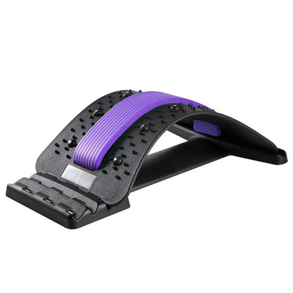 Lumbar Traction Stretching Device Posture Corrector Waist Support Spine Pain Relief Back Massage Stretcher, White Purple, Black Green, Black Blue, Black Purple, Black Red, Red White, White Green, White Blue