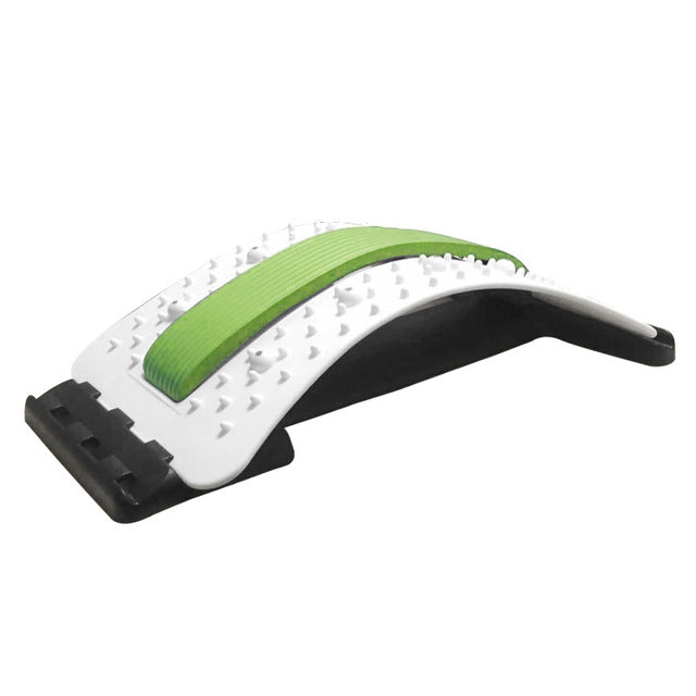 Lumbar Traction Stretching Device Posture Corrector Waist Support Spine Pain Relief Back Massage Stretcher, White Purple, Black Green, Black Blue, Black Purple, Black Red, Red White, White Green, White Blue