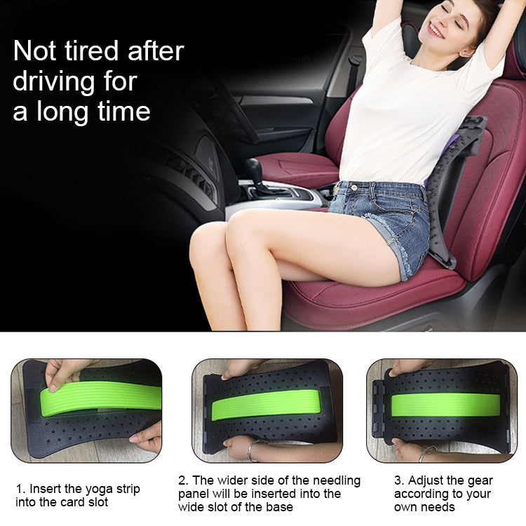 Lumbar Traction Stretching Device Posture Corrector Waist Support Spine Pain Relief Back Massage Stretcher, White Purple, Black Green, Black Blue, Black Purple, Black Red, Red White, White Green, White Blue