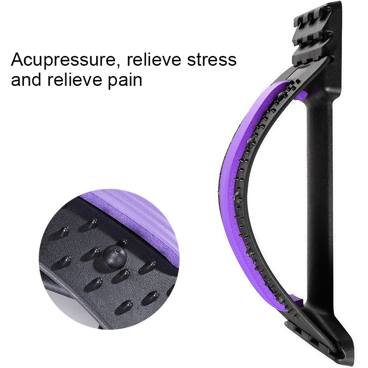 Lumbar Traction Stretching Device Posture Corrector Waist Support Spine Pain Relief Back Massage Stretcher, White Purple, Black Green, Black Blue, Black Purple, Black Red, Red White, White Green, White Blue