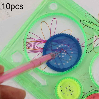 Creative Geometric Ruler Set - 10-Piece Drawing Tools for Students - Shello's Creative Boutique