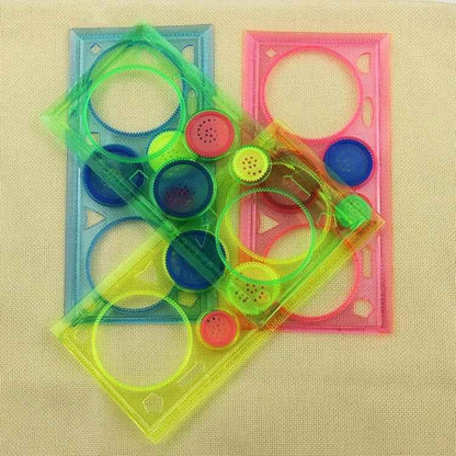 Creative Geometric Ruler Set - 10-Piece Drawing Tools for Students - Shello's Creative Boutique