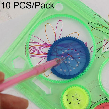 10pcs Creative Million Flower Ruler Geometric Learning Rules Drawing Tools Fixed Student Painting Set Creative,Random Color Delivery, Million Flower