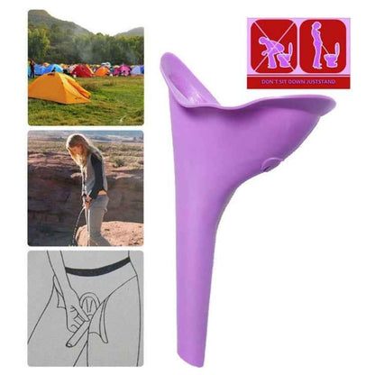 Portable Female Women Urinal Urination Toilet Silicone Urine Pee Device Funnel Camping Travel, Random Color Delivery