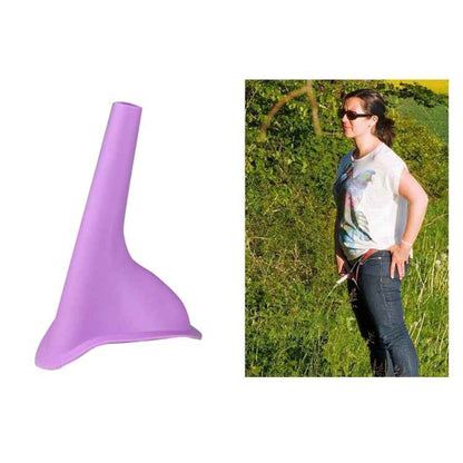 Portable Female Women Urinal Urination Toilet Silicone Urine Pee Device Funnel Camping Travel, Random Color Delivery