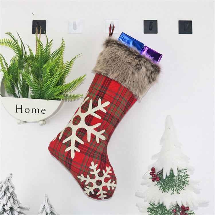 CX20202 Christmas Snowflake Plush Sock Gift Bag Christmas Tree Pendant Decoration - Shello's Creative Boutique