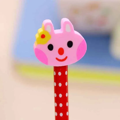 Cartoon Animal Pencils - 10 Pack Wooden HB Pencils with Erasers for Kids - Shello's Creative Boutique