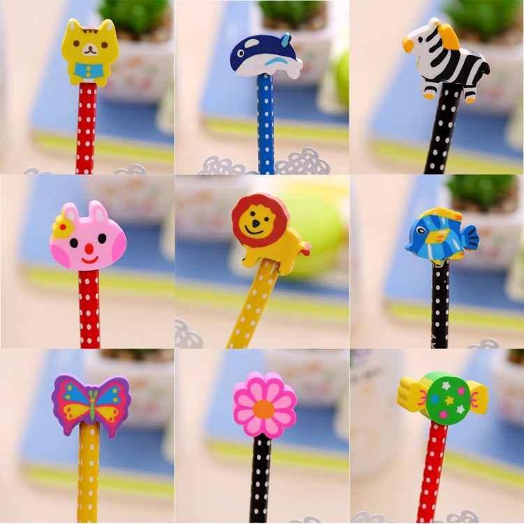 Cartoon Animal Pencils - 10 Pack Wooden HB Pencils with Erasers for Kids - Shello's Creative Boutique