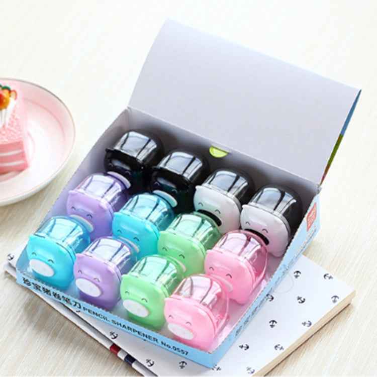 Deli Mini Pig Manual Pencil Sharpeners Kids Friendly at Home Office School, Random Color Delivery