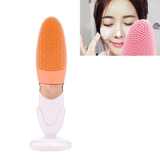 CNaier AE-618 Battery-powered Silicone Acoustic Wave Face Skin Care Electric Facial Cleanser, AE-618(Orange), AE-618(Pink), AE-618(Green), AE-618(Blue) SUNSKY