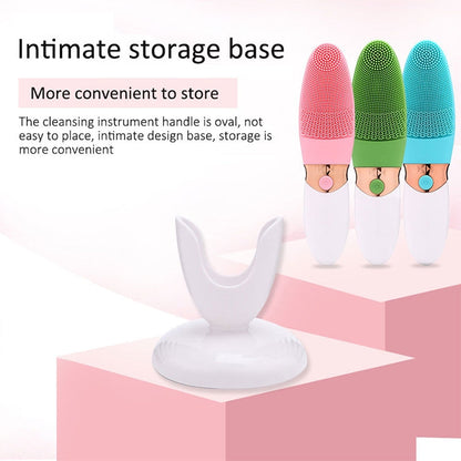 CNaier AE-618 Battery-powered Silicone Acoustic Wave Face Skin Care Electric Facial Cleanser, AE-618(Orange), AE-618(Pink), AE-618(Green), AE-618(Blue) SUNSKY