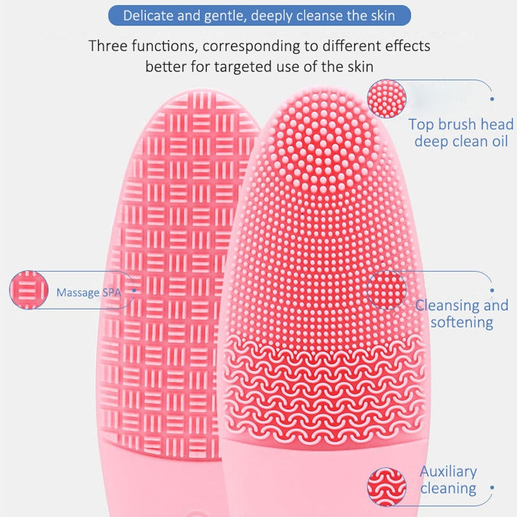 CNaier AE-618 Battery-powered Silicone Acoustic Wave Face Skin Care Electric Facial Cleanser, AE-618(Pink), AE-618(Green), AE-618(Blue), AE-618(Orange)