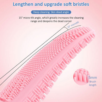 CNaier AE-618 Battery-powered Silicone Acoustic Wave Face Skin Care Electric Facial Cleanser, AE-618(Pink), AE-618(Green), AE-618(Blue), AE-618(Orange)