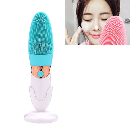 CNaier AE-618 Battery-powered Silicone Acoustic Wave Face Skin Care Electric Facial Cleanser, AE-618(Orange), AE-618(Pink), AE-618(Green), AE-618(Blue) SUNSKY