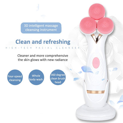 CNaier AE-878 USB Charging Silicone Face Skin Care Electric Facial Cleanser, AE-878(Pink), AE-878(Blue) SUNSKY