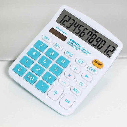 OSALO OS-837VC 12 Digits Colorful Desktop Calculator Solar Energy Dual Power Calculator