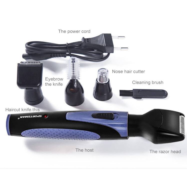 SPORTSMAN Four-in-one USB Rechargeable Ear Nose Trimmer Beard Face Shaver Eyebrows Hair Trimmer For Men(blue USB type), Blue USBType - Shello's Creative Boutique