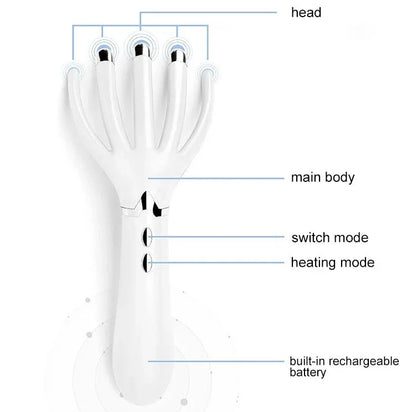 Mini Portable Multifunctional Head Massager Massage Comb, Battery Powered - Shello's Creative Boutique