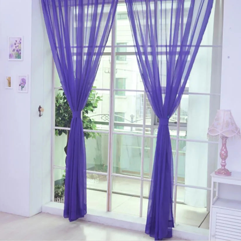 Modern Pure Color Voile Sheer Curtains - Tulle Window Drapes for Living Room & Bedroom - Shello's Creative Boutique
