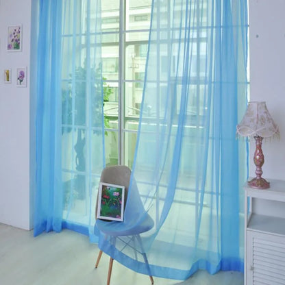 Modern Pure Color Voile Sheer Curtains - Tulle Window Drapes for Living Room & Bedroom - Shello's Creative Boutique