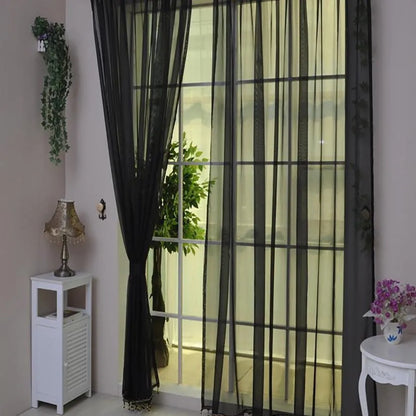 Modern Pure Color Voile Sheer Curtains - Tulle Window Drapes for Living Room & Bedroom - Shello's Creative Boutique