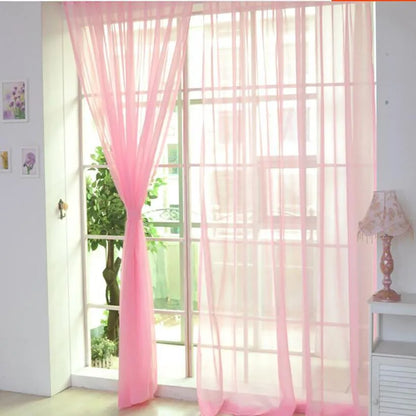 Modern Pure Color Voile Sheer Curtains - Tulle Window Drapes for Living Room & Bedroom - Shello's Creative Boutique