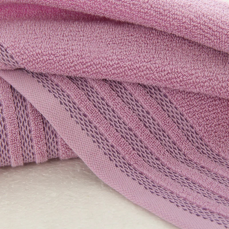 New Stripe Cotton Towel Bath Towel of Three Sets Solid Color Thicken Bathroom Towels Set Shello Creative Boutique