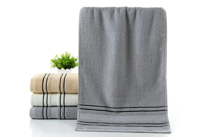 3Pieces Set Grey Cotton Towel Set Face Washcloth Hand Towel - Shello's Creative Boutique