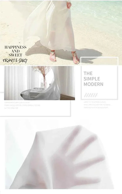 White Tulle Sheer Curtains - Modern Solid Voile Drapes for Living Room & Kitchen - Shello's Creative Boutique