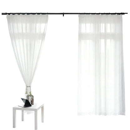 White Tulle Sheer Curtains - Modern Chiffon Voile Drapes for Living Room & Kitchen - Shello's Creative Boutique