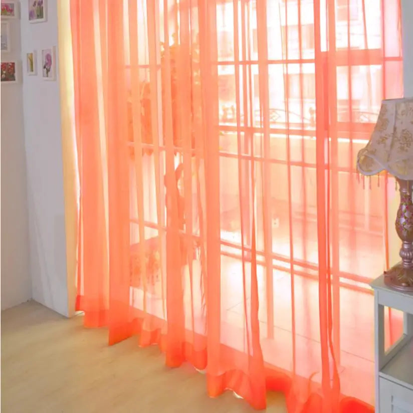 Modern Pure Color Voile Sheer Curtains - Tulle Window Drapes for Living Room & Bedroom - Shello's Creative Boutique
