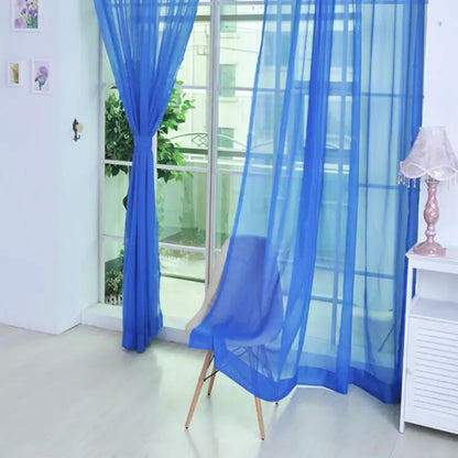 Modern Pure Color Voile Sheer Curtains - Tulle Window Drapes for Living Room & Bedroom - Shello's Creative Boutique