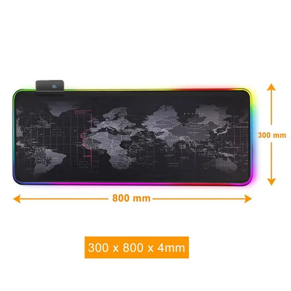 Gaming Mouse Pad Computer Large Pad Gamer RGB World Map Big Mouse Carpet PC Desk RGB Mat - Shello's Creative Boutique
