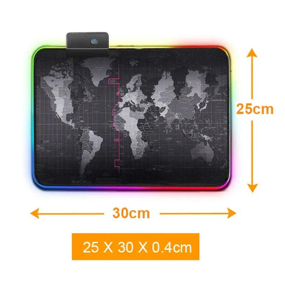 Gaming Mouse Pad Computer Large Pad Gamer RGB World Map Big Mouse Carpet PC Desk RGB Mat - Shello's Creative Boutique