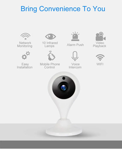 Home Security Camera Baby Monitor Smart WiFi Camera Bebe Audio Record Surveillance HD Mini CCTV IP Camera Wireless 720P - Shello's Creative Boutique