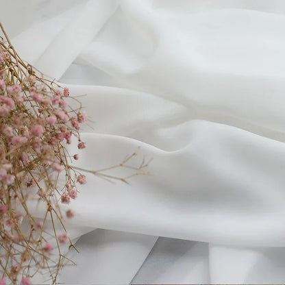 White Tulle Sheer Curtains - Modern Chiffon Voile Drapes for Living Room & Kitchen - Shello's Creative Boutique